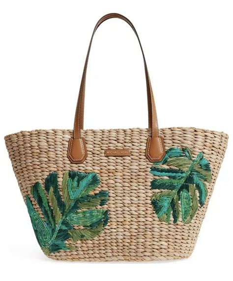 michael kors malibu straw tote|Malibu Large Straw Tote Bag .